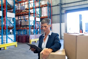 Female manager of a 3PL warehouse business